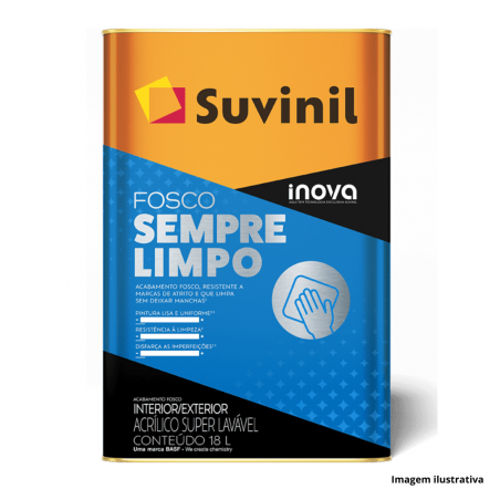 Tinta Acrlica Lavvel Fosco Branco Neve 18L  ( Sempre Limpo ) - Suvinil