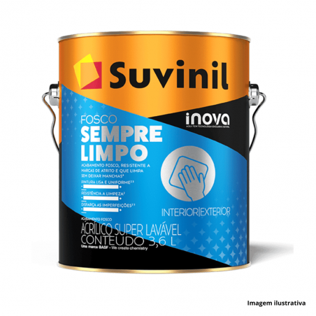 Tinta Acrlica Lavvel Fosco Branco Neve 3,6L ( Sempre Limpo ) - Suvinil