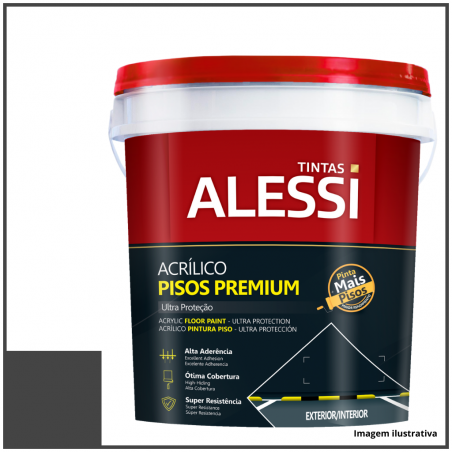 Tinta Acrlica Piso Cinza Chumbo 18L - Alessi
