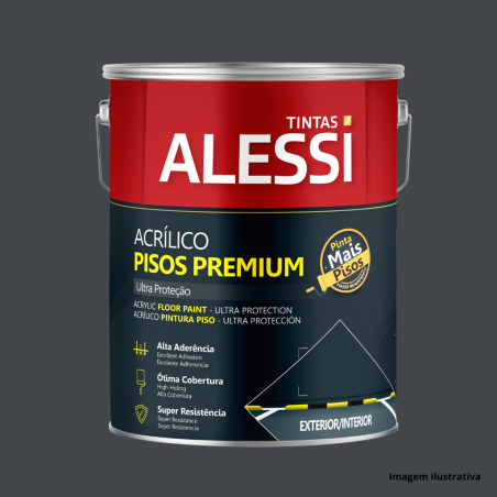 Tinta Acrlica Piso Cinza Chumbo 3,6L - Alessi