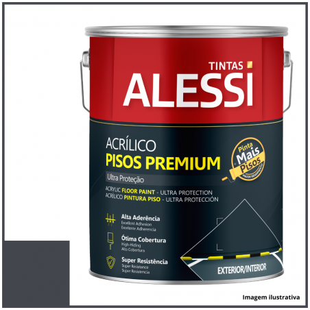 Tinta Acrlica Piso Cinza Chumbo 3,6L - Alessi