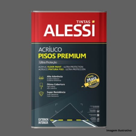Tinta Acrlica Piso Cinza Chumbo Semibrilho 18L - Alessi
