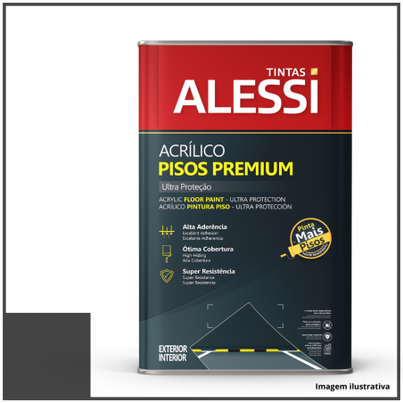 Tinta Acrlica Piso Cinza Chumbo Semibrilho 18L - Alessi