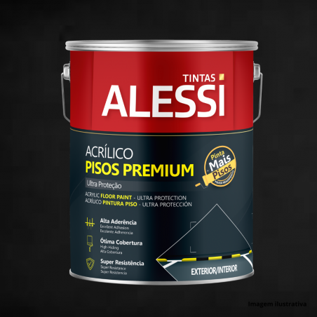 Tinta Acrlica Piso Preto 3,6L - Alessi