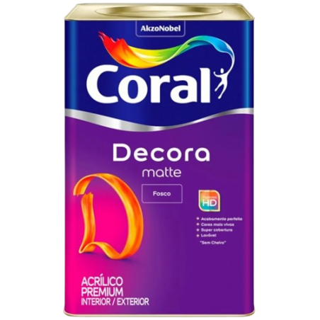 Tinta Acrlica Premium Decora Branco Gelo Fosco 18L - Coral