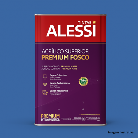 Tinta Acrlica Superior Premium Azul Indigo Fosco 18L - Alessi