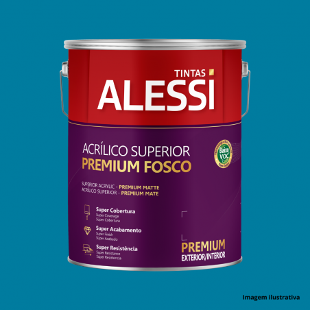 Tinta Acrlica Superior Premium Azul Indigo Fosco 3,6L - Alessi
