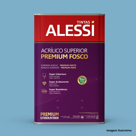 Tinta Acrlica Superior Premium Azul Laguna Fosco 18L - Alessi