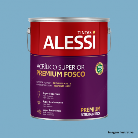 Tinta Acrlica Superior Premium Azul Laguna Fosco 3,6L - Alessi