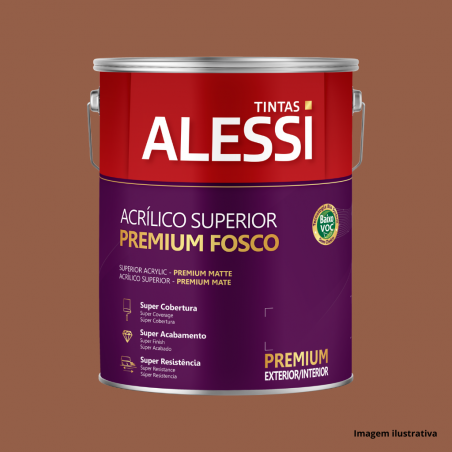 Tinta Acrlica Superior Premium Marrom Trufado Fosco 3,6L - Alessi