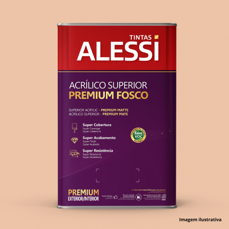 Tinta Acrlica Superior Premium Pessego Fosco 18L - Alessi