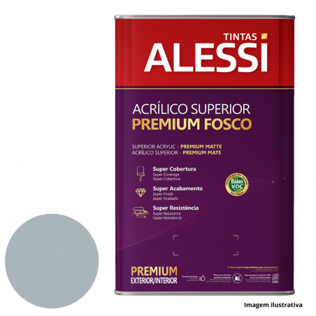 Tinta Acrlica Superior Premium Quaker Gray Fosco 16L - Alessi