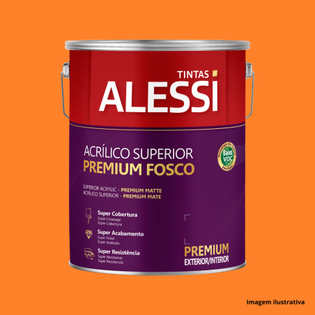 Tinta Acrlica Superior Premium Tangerina Fosco 3,6L - Alessi