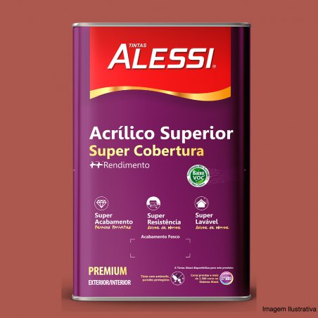 Tinta Acrlica Superior Premium Tomate Seco Fosco 18L - Alessi