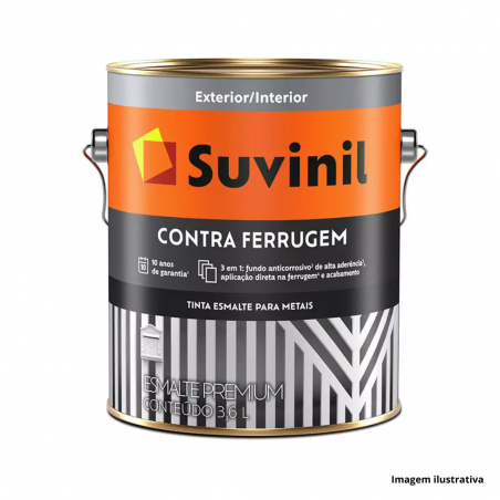 Tinta Esmalte Contra Ferrugem Brilhante Cinza Escuro 3,6L SUVINIL