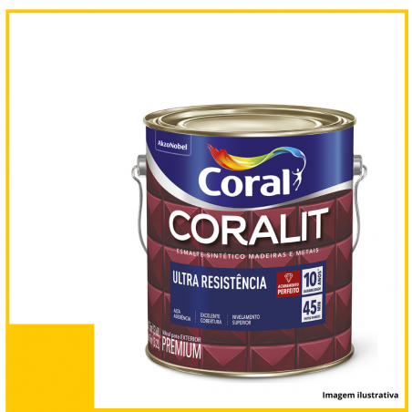 Tinta Premium Esmalte Sinttico Brilhante Coralit Amarelo 3,6L - Coral