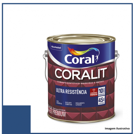 Tinta Premium Esmalte Sinttico Brilhante Coralit Azul Del Rey 3,6L - Coral