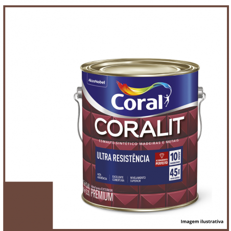 Tinta Premium Esmalte Sinttico Brilhante Coralit Marrom 3,6L - Coral