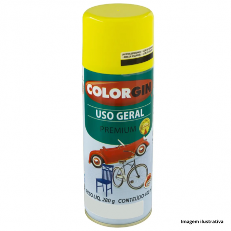 Tinta Spray Uso Geral Amarelo Para Roda 400ml - Colorgin