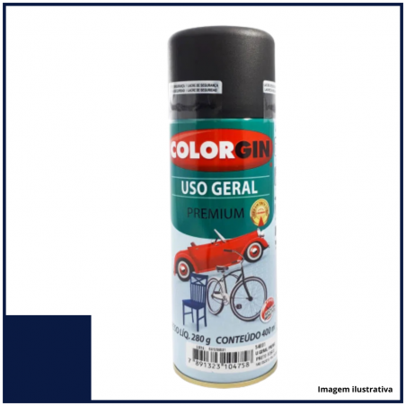 Tinta Spray Uso Geral Azul Colonial Lisa 400ml - Colorgin