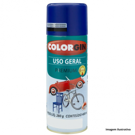 Tinta Spray Uso Geral Azul Colonial Lisa 400ml - Colorgin