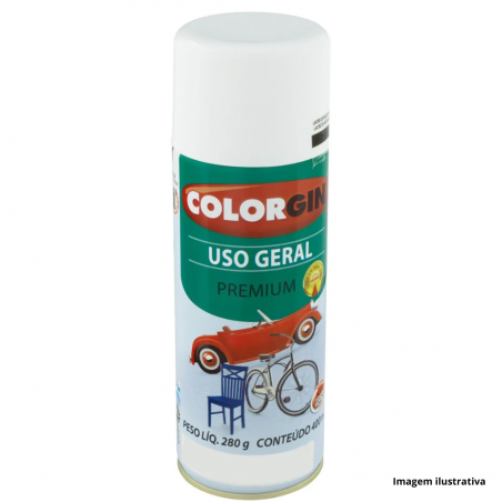 Tinta Spray Uso Geral Branco Brilhante 400ml - Colorgin