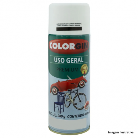 Tinta Spray Uso Geral Branco Fosco 400ml - Colorgin
