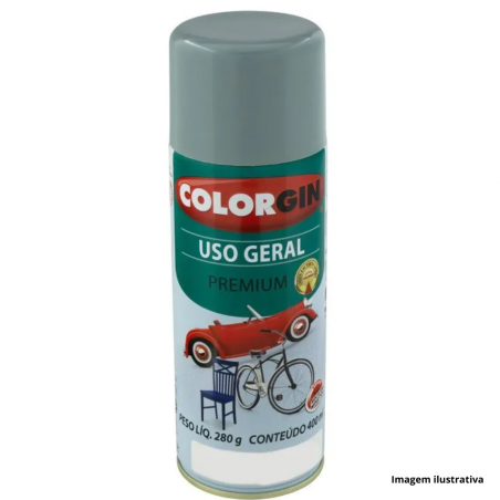 Tinta Spray Uso Geral Cinza Placa 400ml - Colorgin