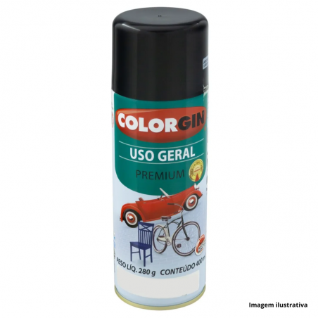 Tinta Spray Uso Geral Premium 400ml Preto Rpido - Colorgin