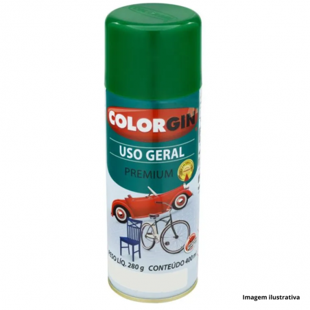 Tinta Spray Uso Geral Verde Lisa 400ml - Colorgin