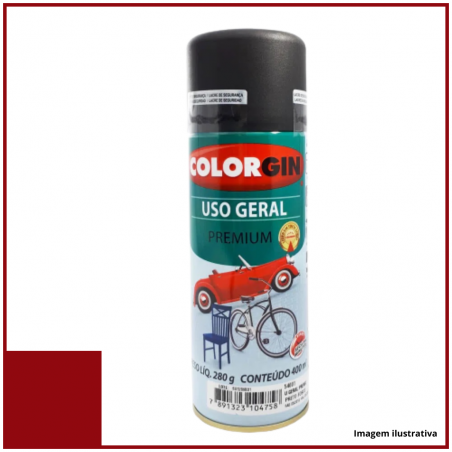 Tinta Spray Uso Geral Vermelho Lisa 400ml - Colorgin
