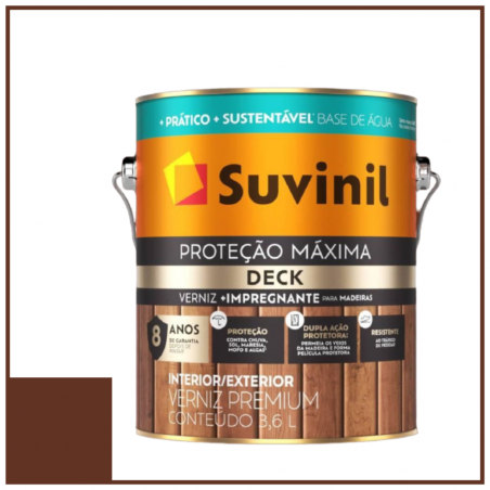 Verniz Proteo Mxima Deck Acetinado Imbuia 3,6L Base gua - Suvinil